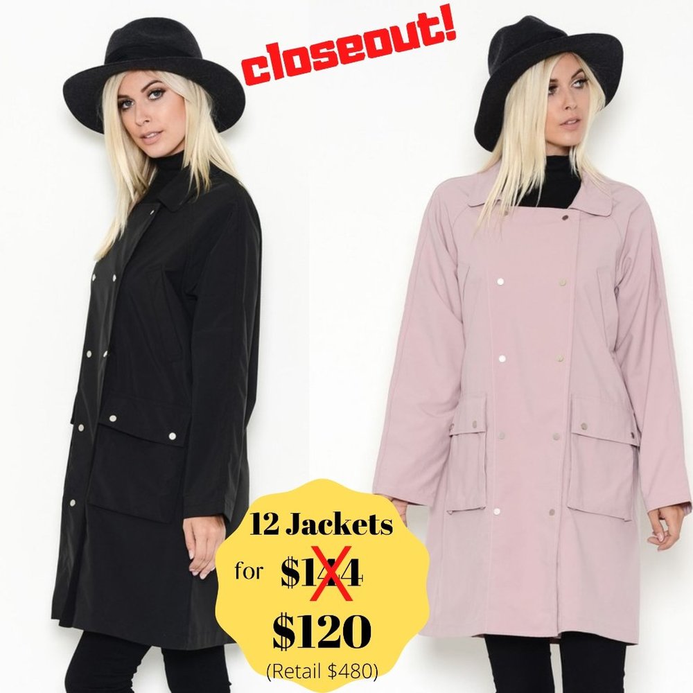 INVENTORY CLOSEOUT Pink/Black Lightweight Jackets